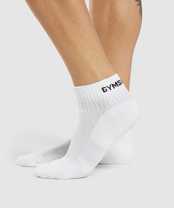 Calcetines Gymshark Jacquard Quarter 3Pk Accessories Blancas | CO 4164KOR